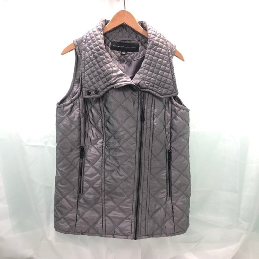 MARC NEW YORK (Andrew) Women's Pewter Gray Quilted Zipper Vest Outerwear Size M